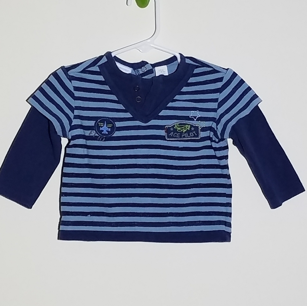 First Impressions Pilot Layered Plane Shirt 6-9m